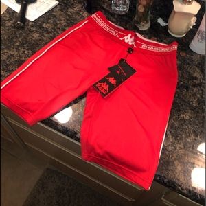 Kappa shadow hill red biker shorts size M